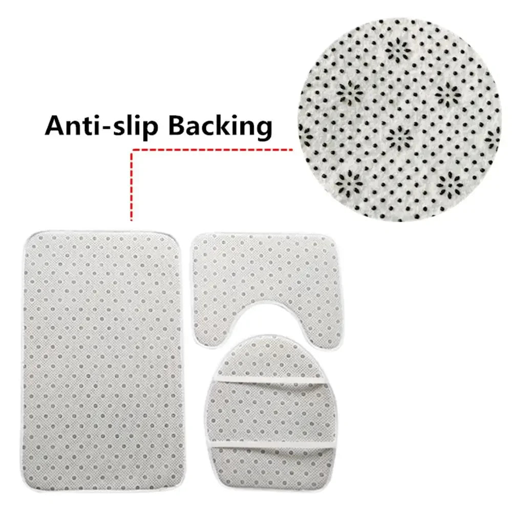 Elegant Marble Bath Mat Set - Luxurious Anti-Slip Comfort