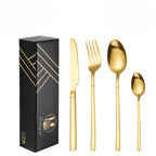 Exquisite Stainless Steel Cutlery Set - 16-Piece Luxury Tableware