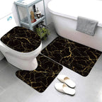Elegant Marble Bath Mat Set - Luxurious Anti-Slip Comfort