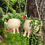 Charming Resin Swing Planter for Home & Garden
