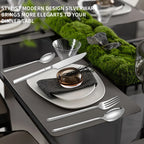 Elegant Stainless Steel Tableware Set: 24-Piece Luxury Dining