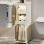 Elegant Narrow Bathroom Storage Cabinet with Wheels