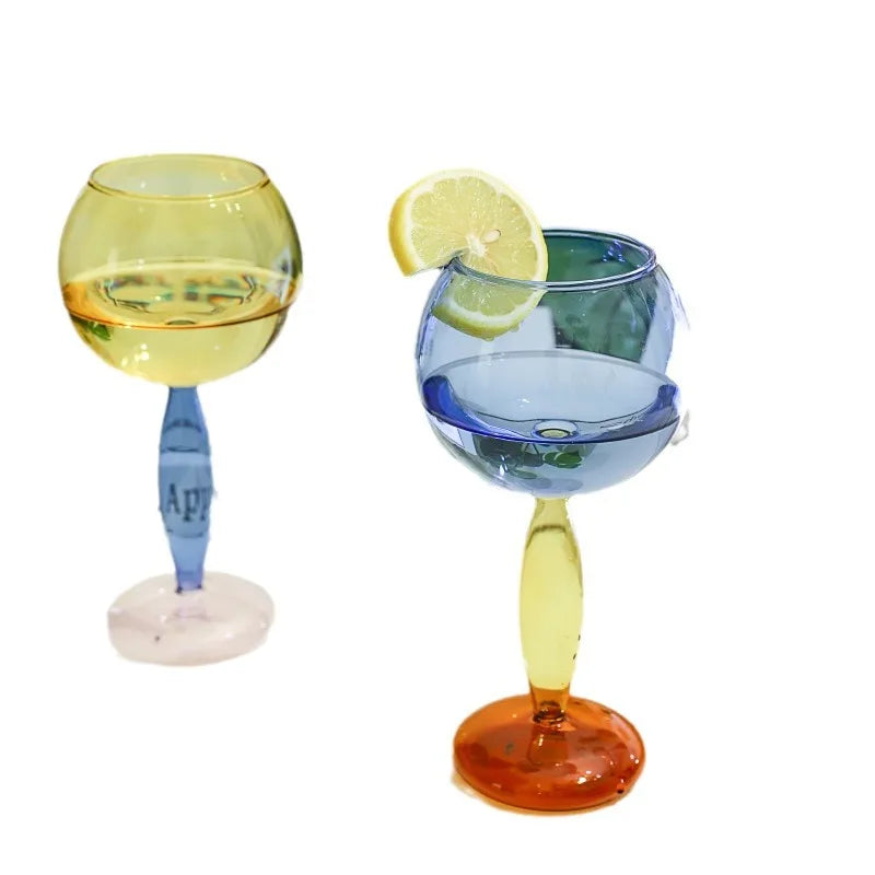 Elegant Contrast Color Glass Goblet - Creative Stemware