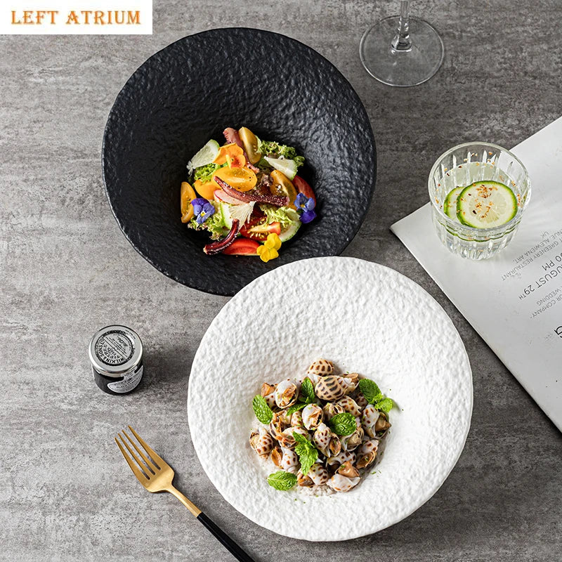 Elegant Oblique Ceramic Dining Bowl